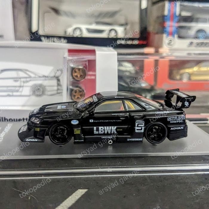 Jual HJ99 Diecast CM Model LB Nissan Skyline ER34 R34 Silhoutte Black ...