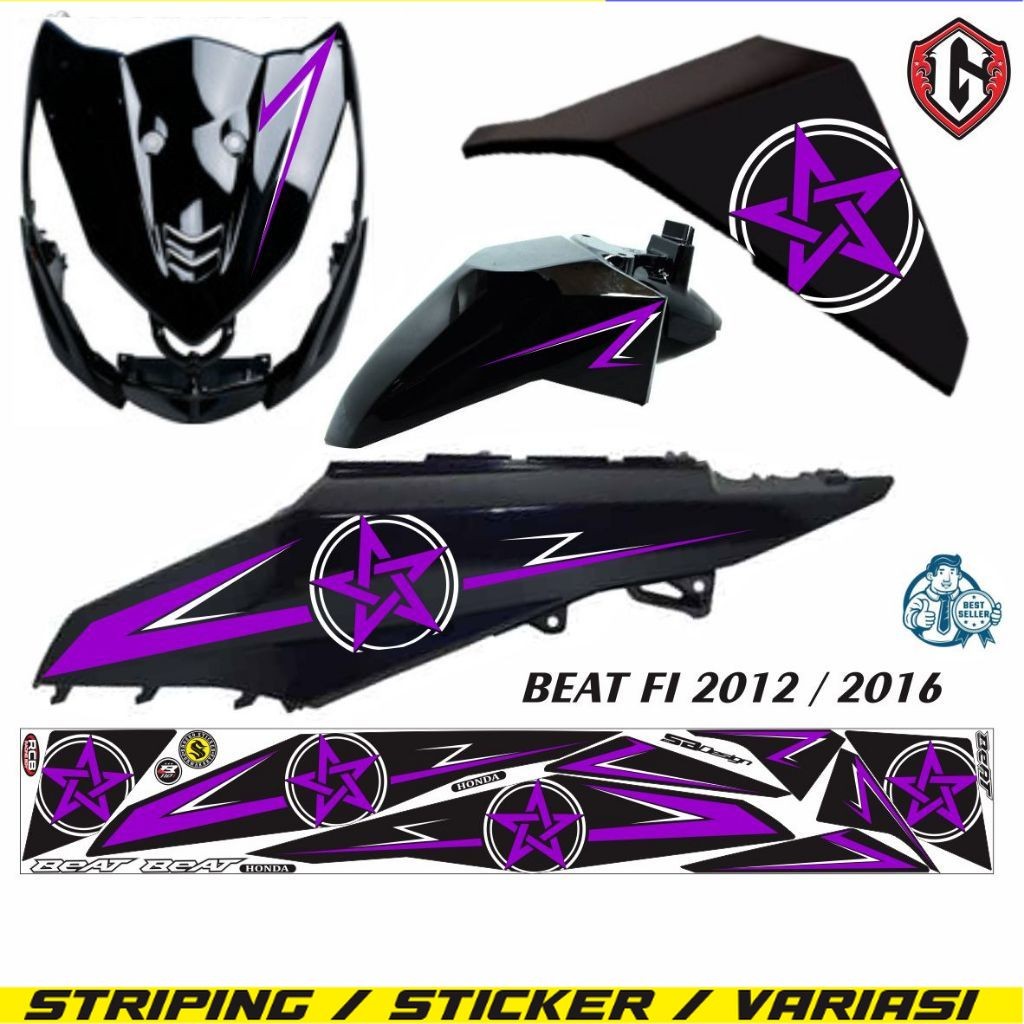 Jual ALL MOTI STRIPING STICKER MOTOR HONDA BEAT FI TAHUN 2012/2015 ...