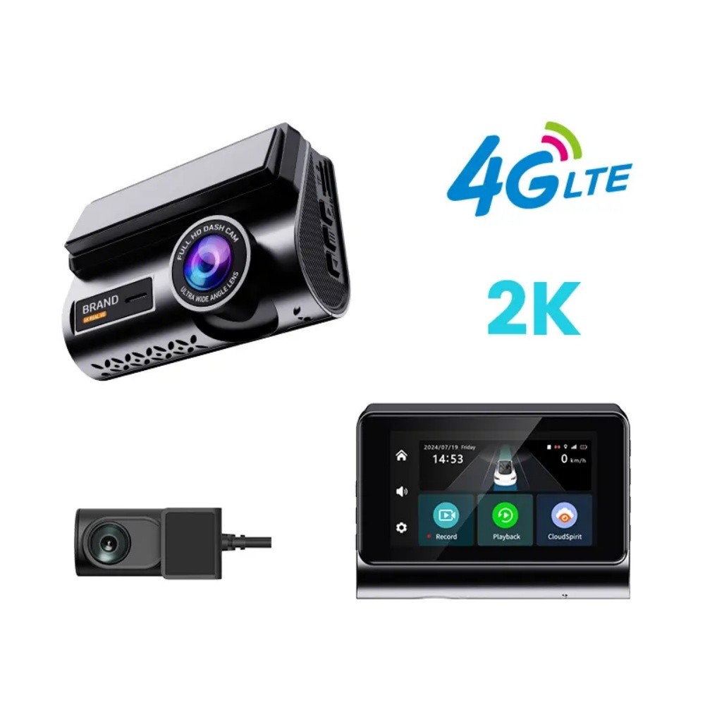 Jual 3Inch 2K 4G dashcam with dual lens record wifi gps tracking fit ...