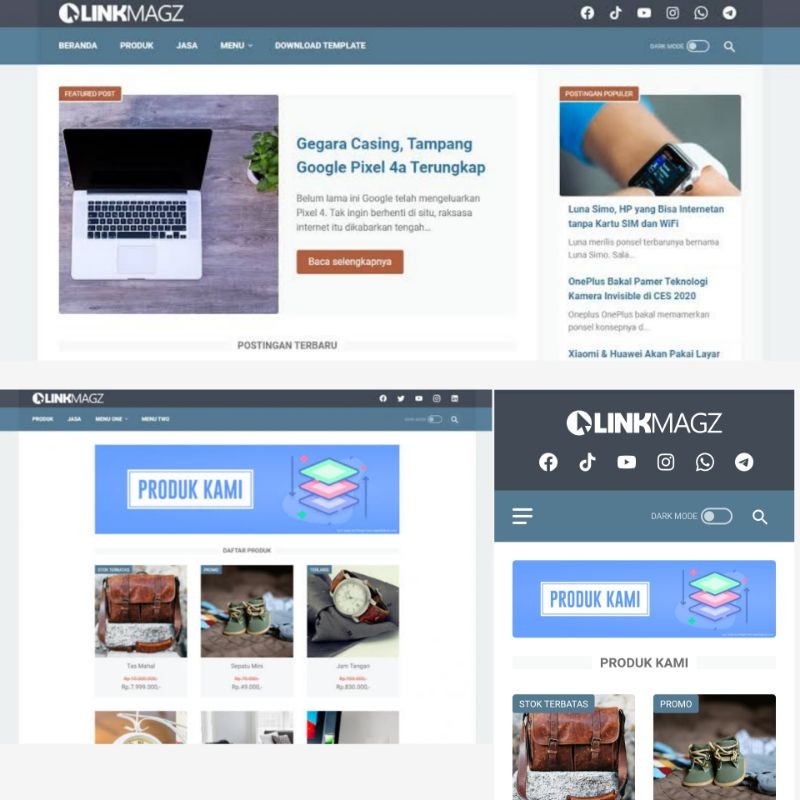 Jual Templete Linkmagz Template Link Magz Terbaru Untuk Bloger | Shopee ...