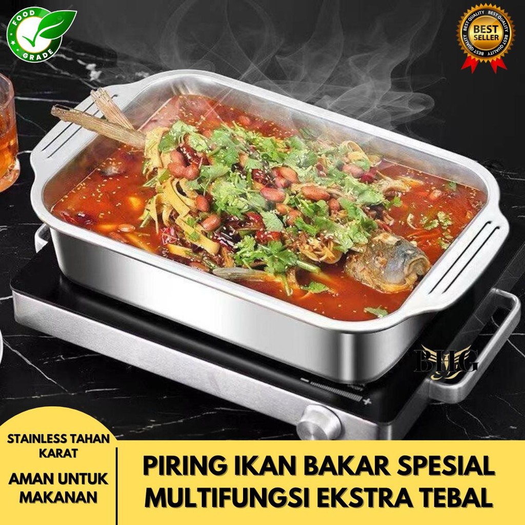 Jual “COD”【piring ikan】304 stainless steel fish plate,Nampan prasmanan ...