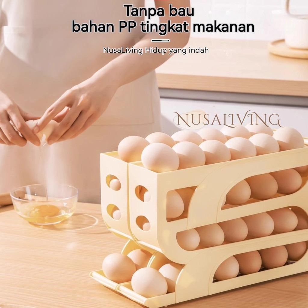 Jual 2Set Tempat Penyimpanan Telur 4 Tingkat Minimalis Rak Penyimpanan ...