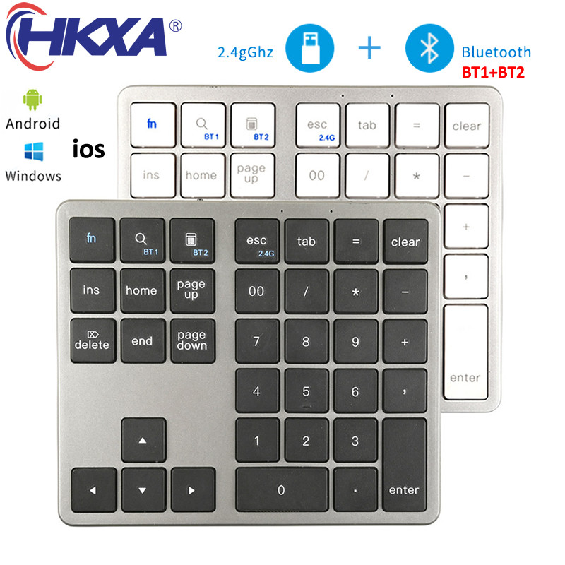 Jual 2.4G Bluetooth Number Pad Ultra-thin Wireless Numpad USB ...
