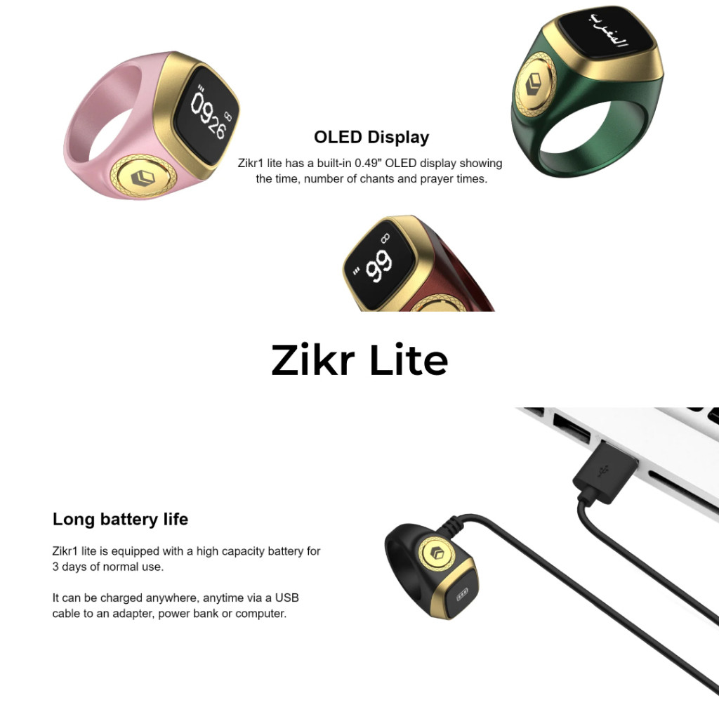 Jual Iqibla Zikr Smart Ring Lite Cincin Tasbih Digital Original 