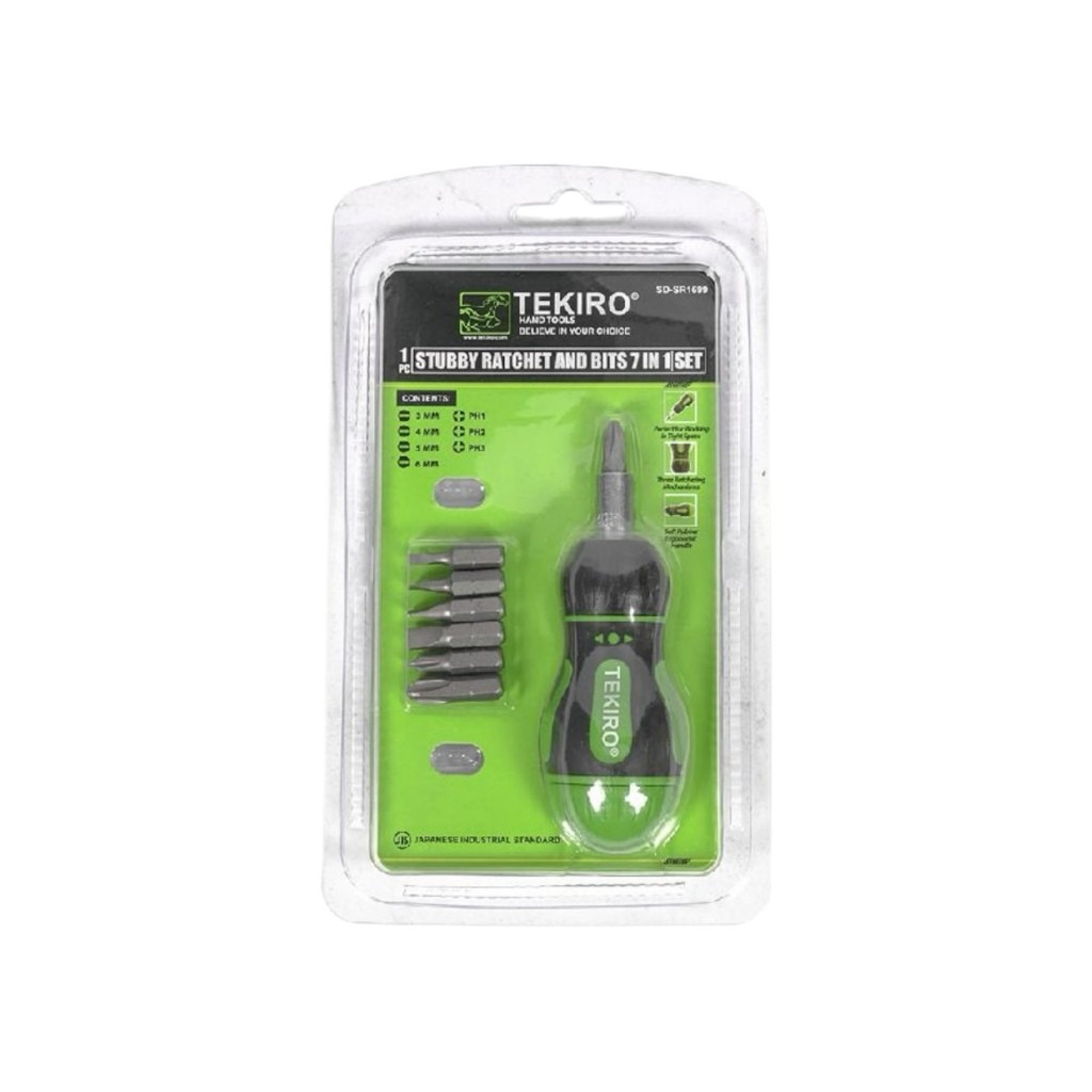 Jual TEKIRO OBENG RACHET SET 7 IN 1 OBENG CEBOL/OBENG RATCHET 7 in 1 ...