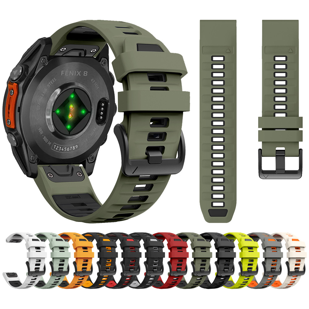 Cinturino Magnetico 26mm QuickFit Per Garmin Fenix 8, Tactix 8, Enduro 3, Fenix 7X: Silicone Traspirante Con Chiusura Rapida, Colore Starlight