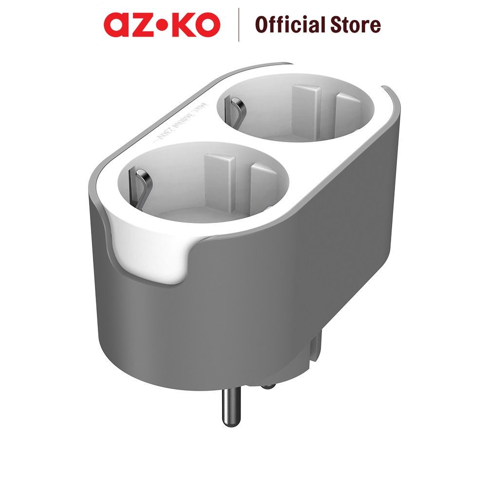 Jual AZKO Krisbow Stop Kontak 2 Soket - Abu-Abu/Putih Electric Socket ...
