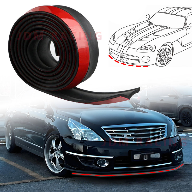 Jual 2.5m Black Universal Front Bumper Spoiler Lips Car Bumper Lip ...