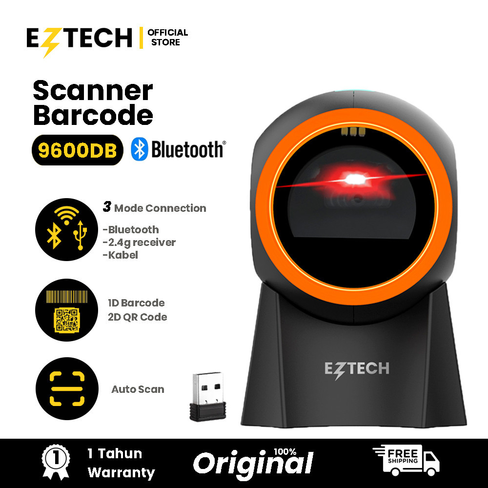 Jual [ EZTECH ] GT-9600DB Wireless Bluetooth Barcode Desktop Omni ...