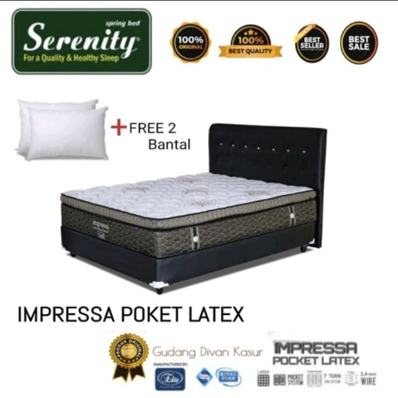 Jual Spring Bed Elite Serenity Impressa pocket Latex full set original ...