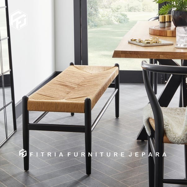 Jual bench rattan bangku rotan meja makan bangku makan rotan | Shopee ...