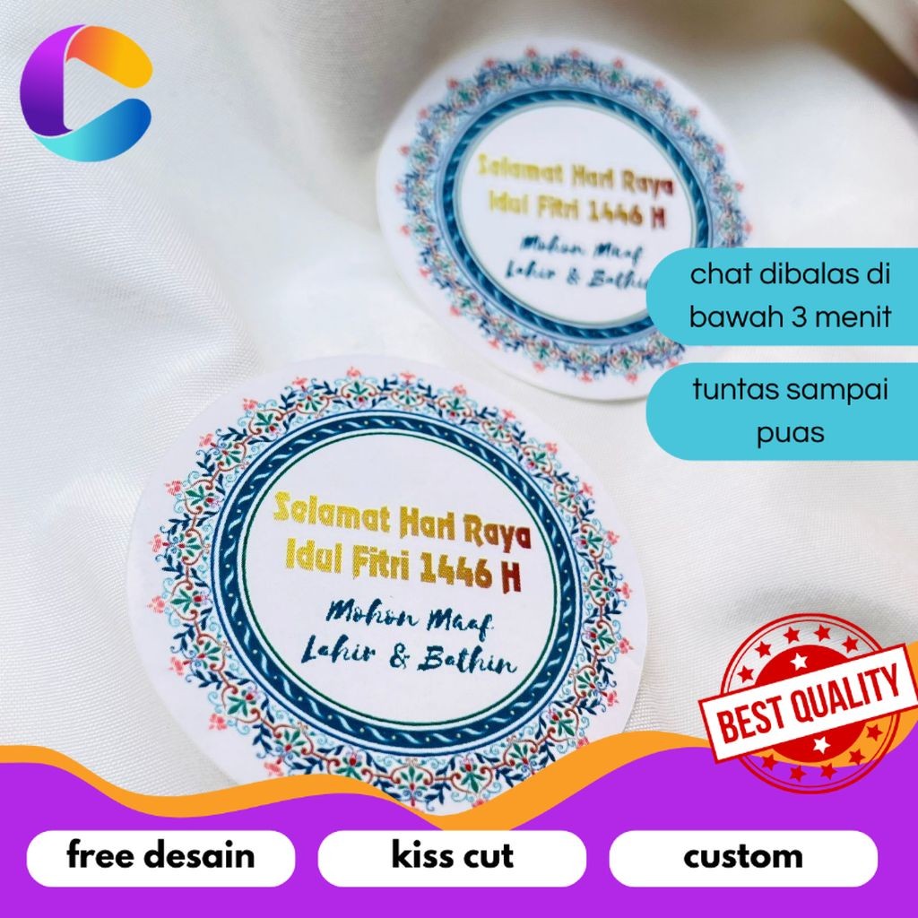Jual Cetak INC Print Cetak Sticker Label Bulat Idul Fitri Stiker ...