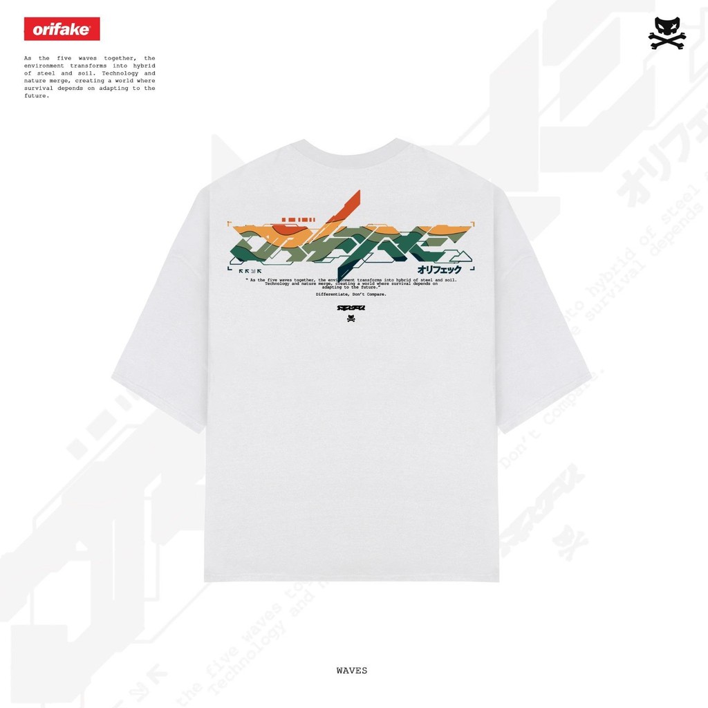 Jual ORIFAKE-T-Shirt Oversize Design Waves White | Shopee Indonesia