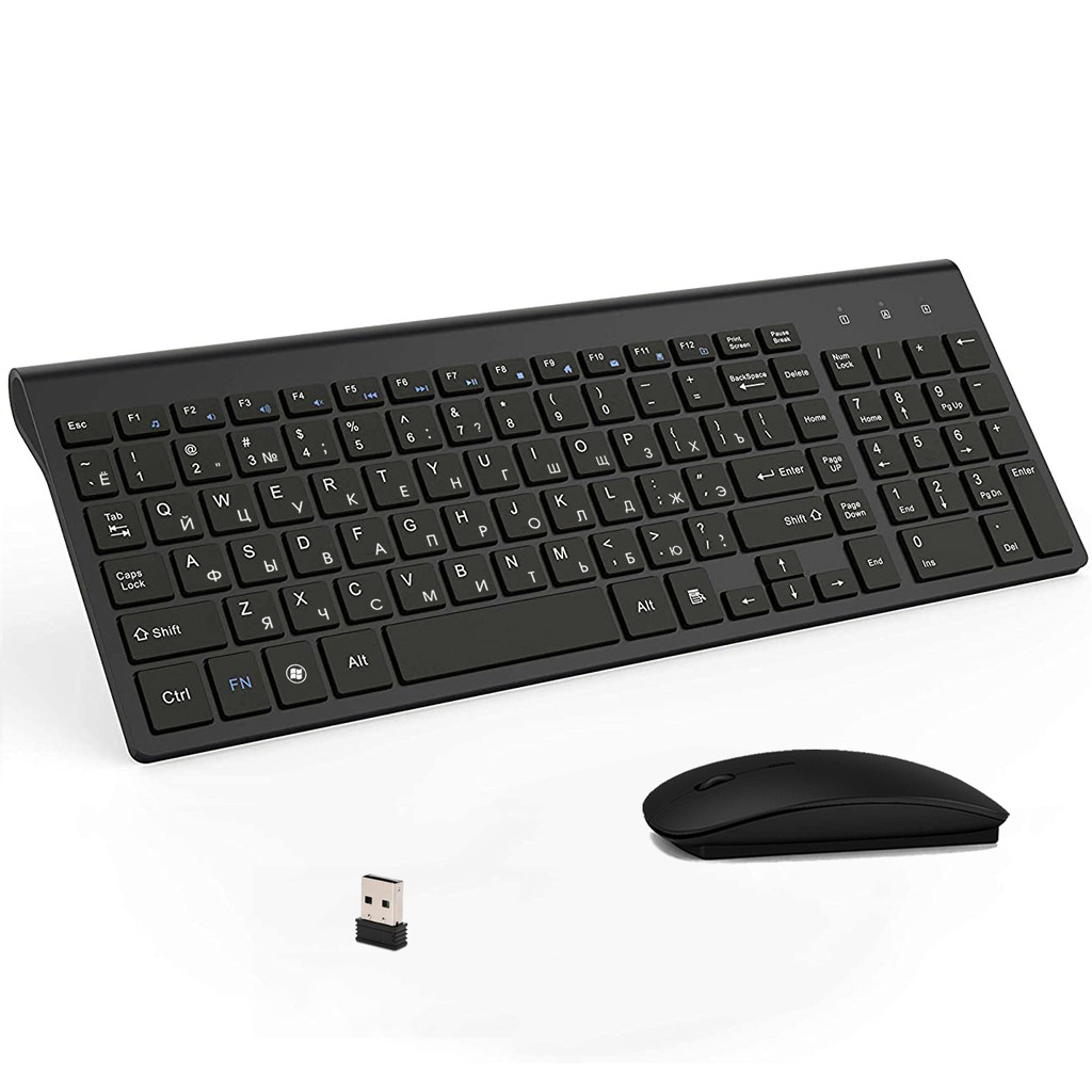 Jual Russian & English Characters Ultra-thin Business Wireless Russian ...