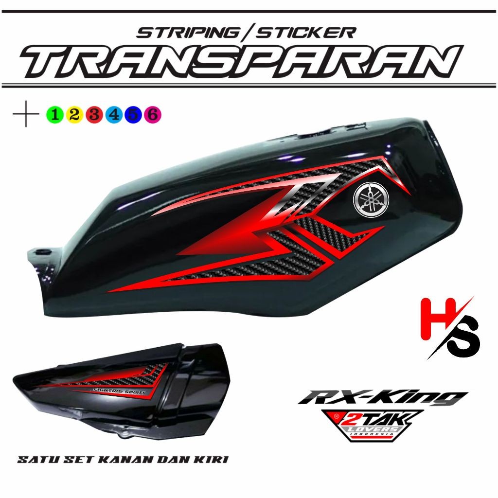 Jual STICKER STRIPING TRANSPARAN YAMAHA RX KING MOTIF TERBARU VARIASI ...