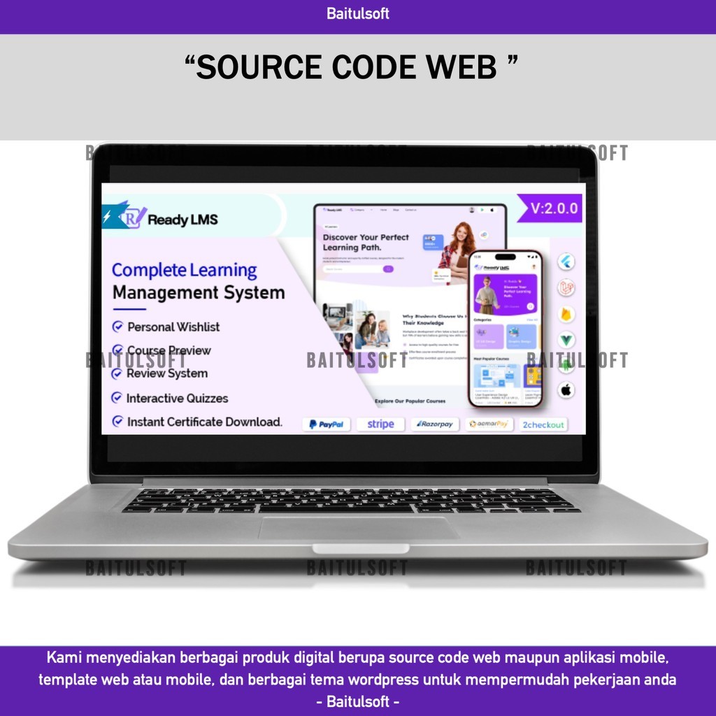 Jual SOURCE CODE APLIKASI WEB READY LMS - COMPLETE LEARNING MANAGEMENT ...