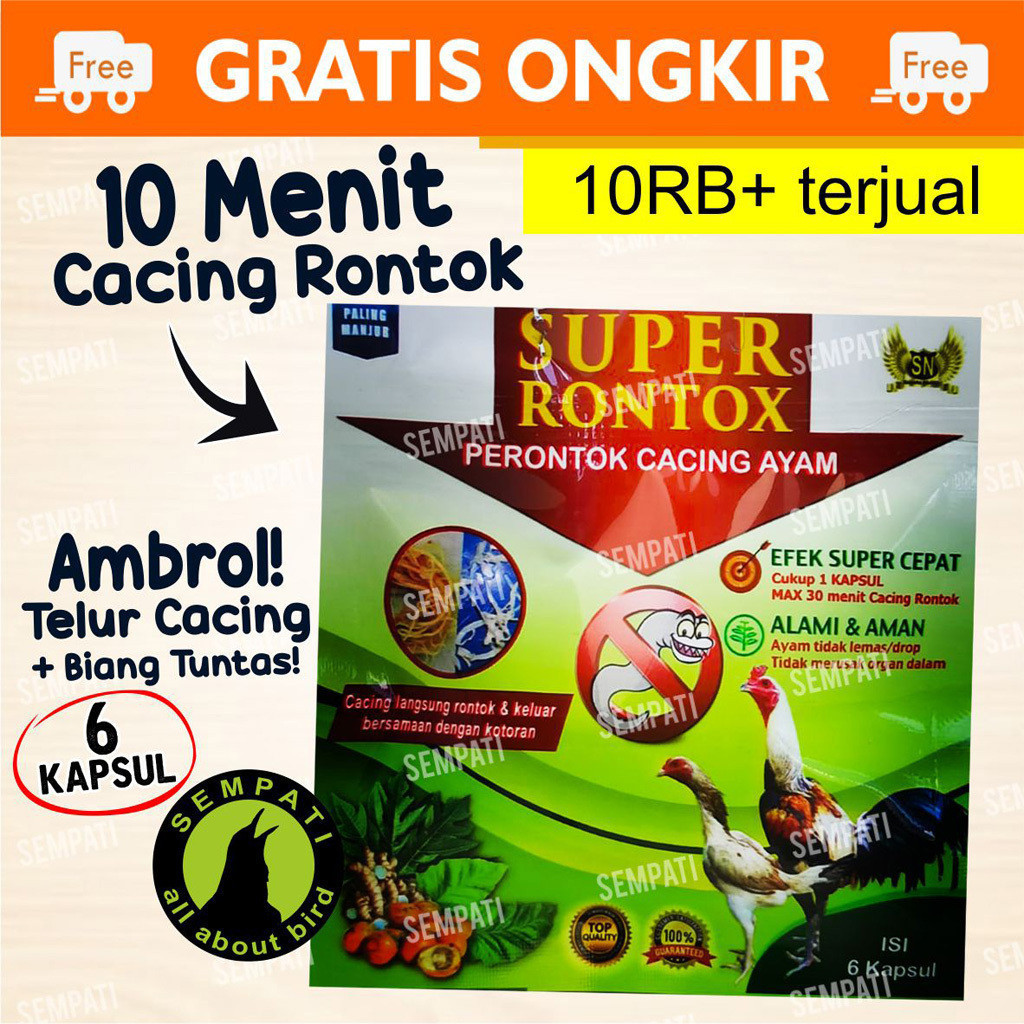 Jual SEMPATI SUPER RONTOX RONTOK SN OBAT CACING AYAM BURUNG UNGGAS ...