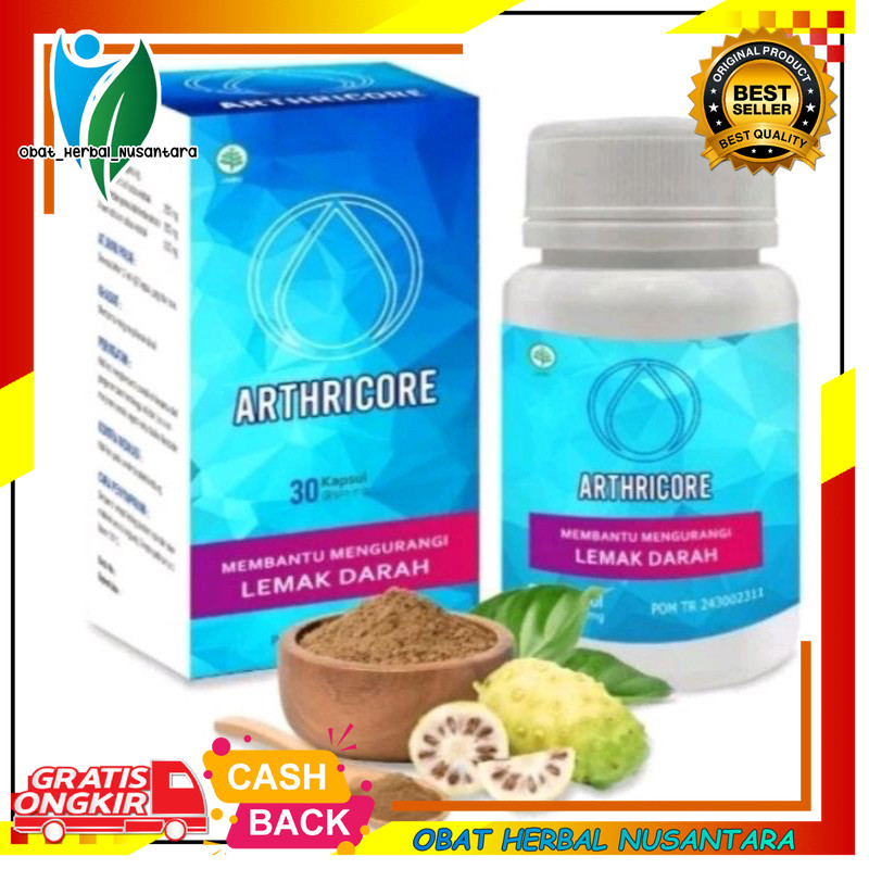 Arthricore Asli Obat Herbal Aman Tanpa Ada Efek Samping Penurun Darah Tinggi / Penurun Kolesterol 1 botol isi 30 capsul