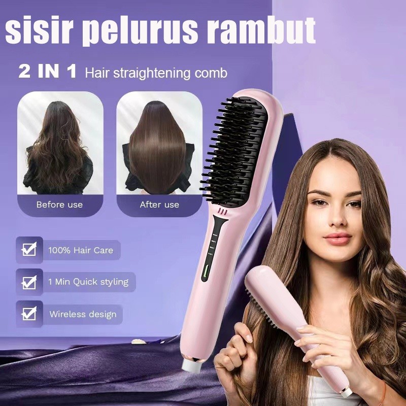 Jual [SunnyDay] Sisir Pelurus Rambut Listrik 2 In 1 Pelurus Rambut Isi ...