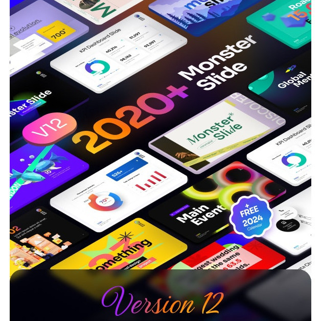 Jual 1960 Colorful Powerpoint PPT Template Presentasi Bergerak Full ...