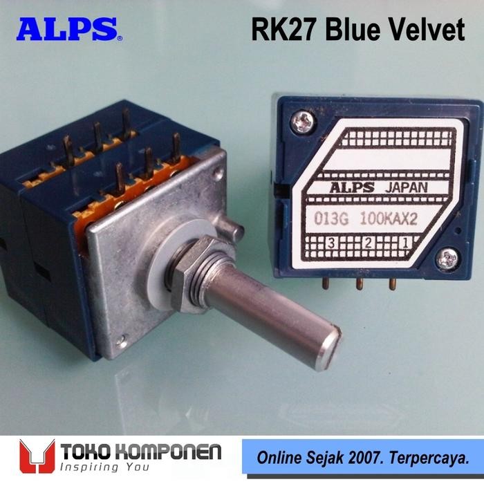 Jual ALPS RK27 Blue Velvet 250kAx2 Stereo Potentiometer Potensio 250k ...