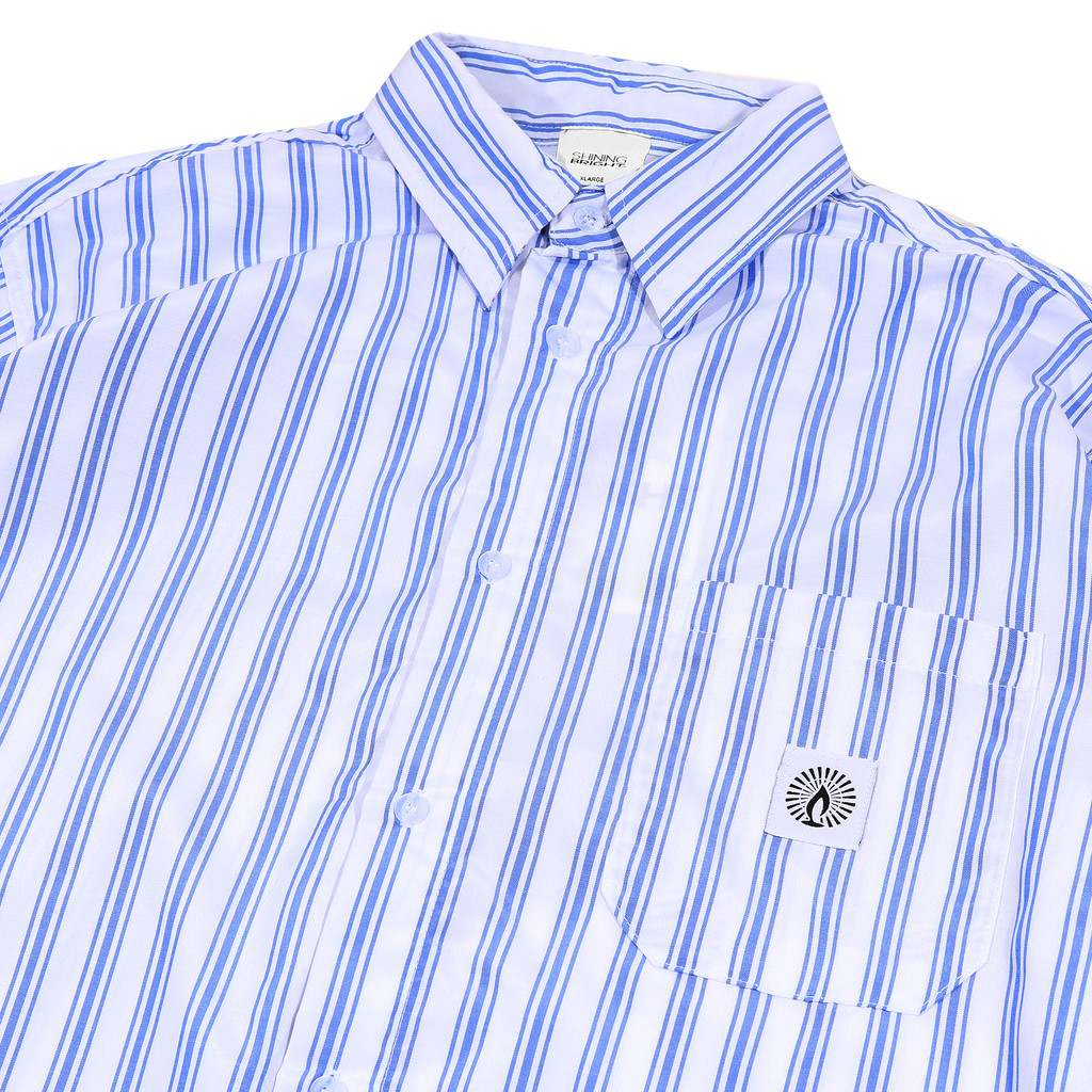 Jual Shining Bright Kemeja Shirt Racer Stripe - Putih | Shopee Indonesia