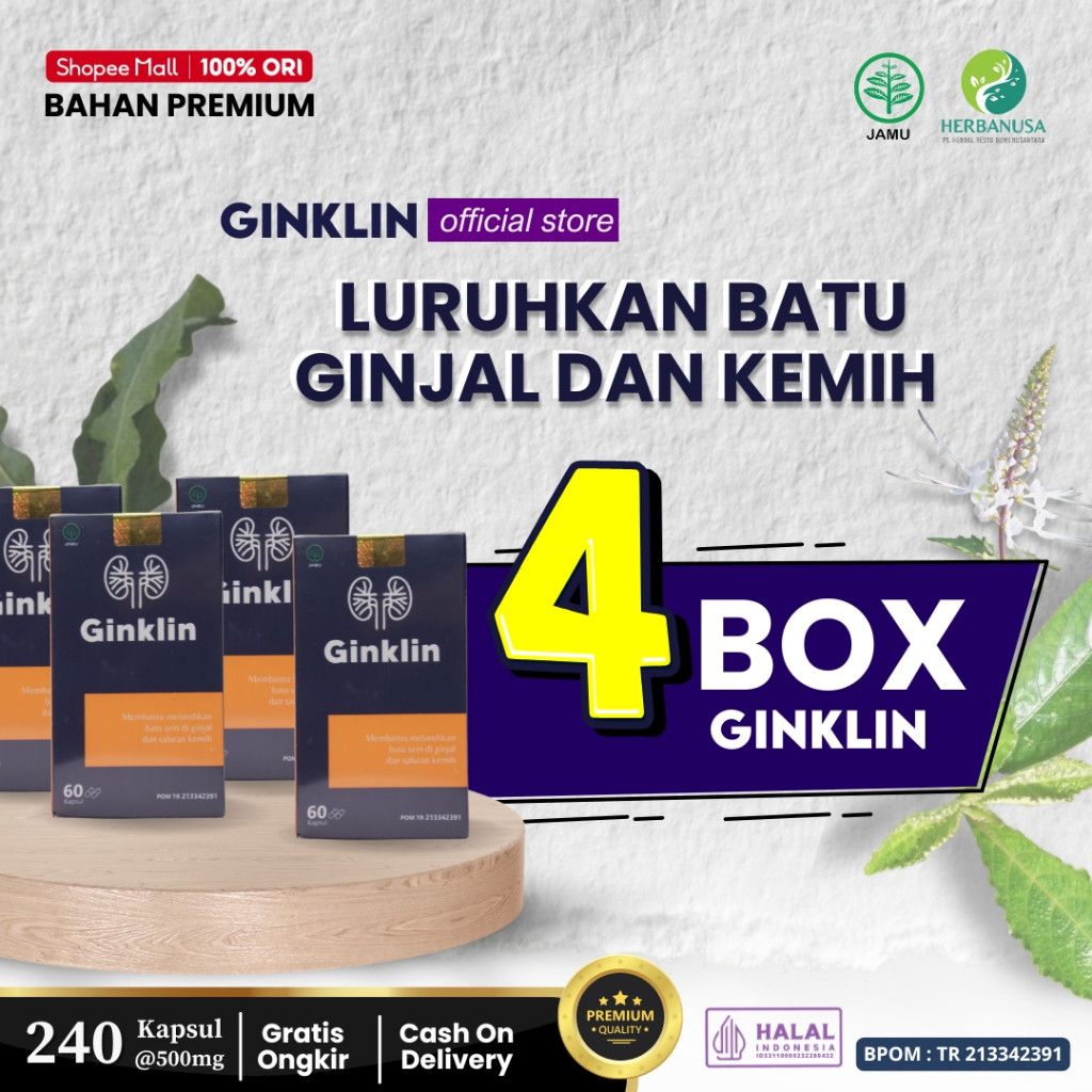 Jual Ginklin 4 Box isi 240 Kapsul Suplemen Herbal | Shopee Indonesia