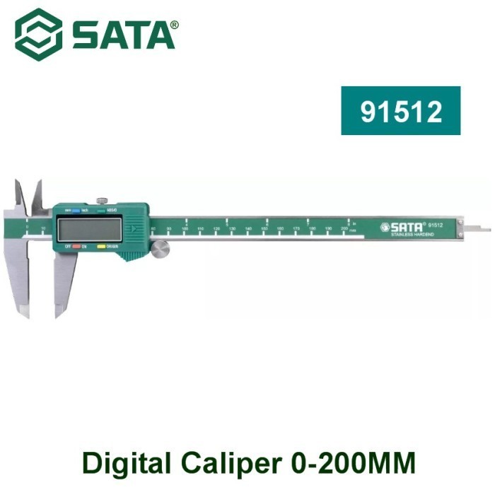 Jual SATA 91512 Jangka Sorong Digital Caliper 0-200mm | Shopee Indonesia
