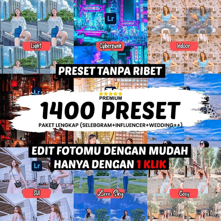 Jual 1400 PRESET LIGHTROOM PREMIUM - PRESET LIGHTROOM MOBILE - PAKET ...