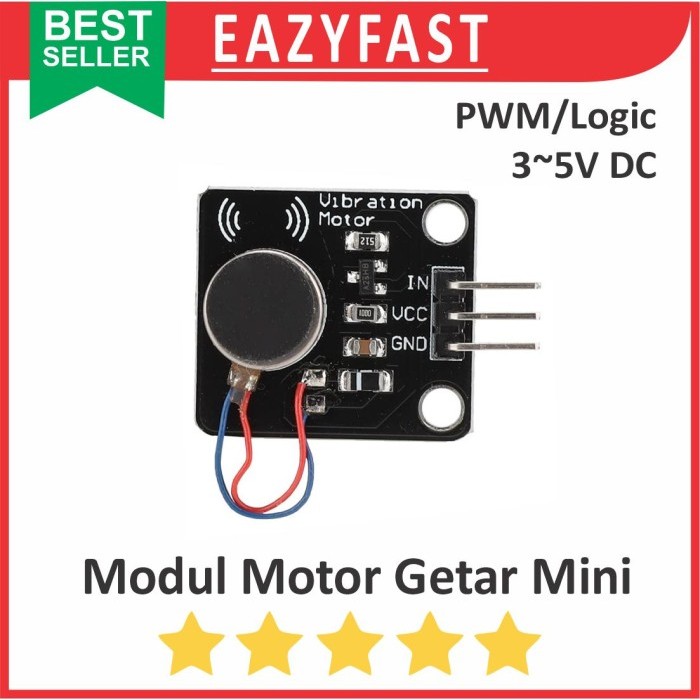 Jual Modul Motor Getar Vibration PWM Dinamo Module Arduino ESP 3V 5V 3 ...