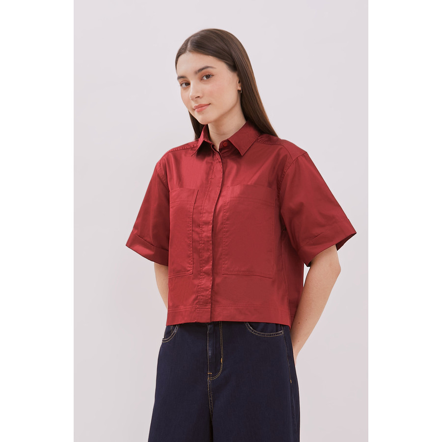 Jual MINIMAL - Dwei - Kemeja Oversize Pocket Wanita - Red | Shopee ...