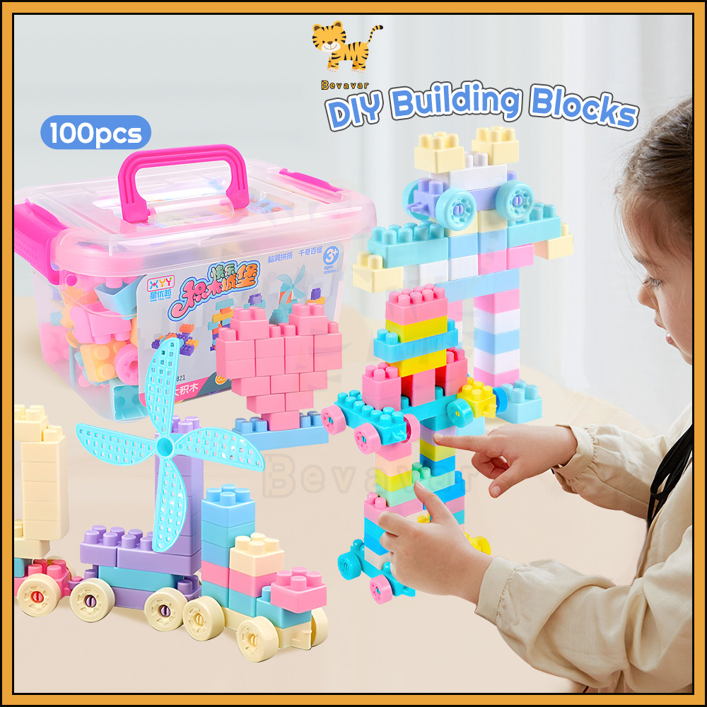 Jual ID Bevavar Mainan Anak Block Brick Susun Building Block Isi 100pcs ...