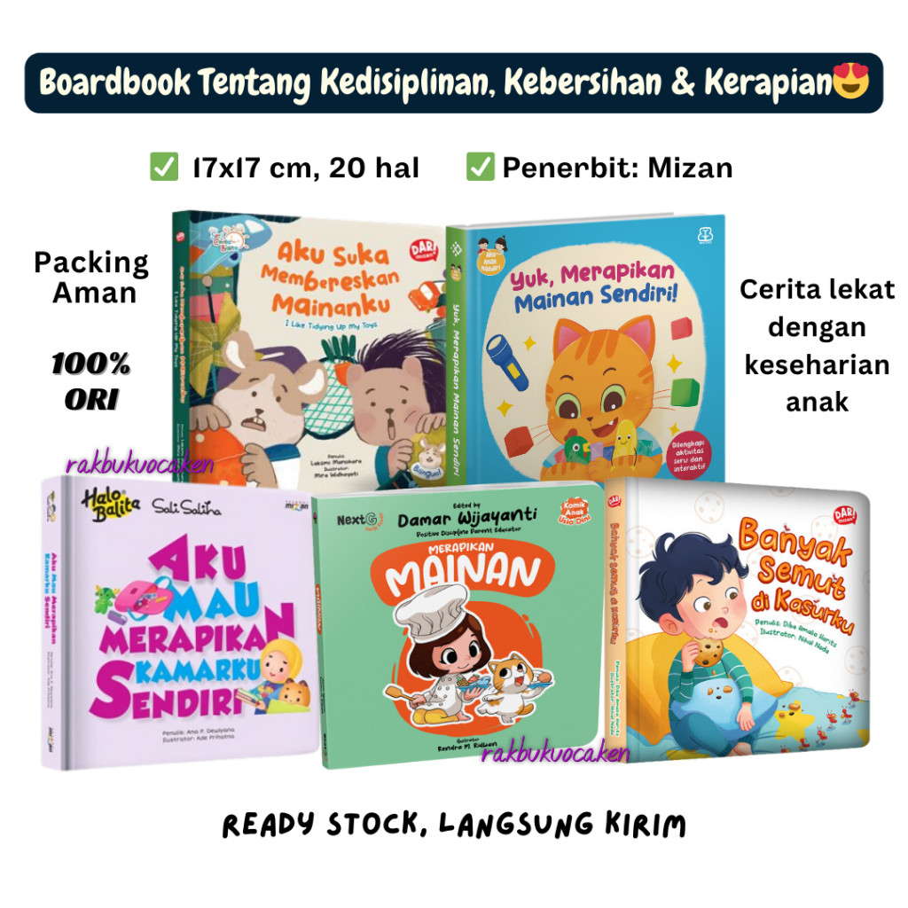 Jual BOARDBOOK Bacaan Untuk Anak Mengajarkan Kebersihan, Kerapian ...