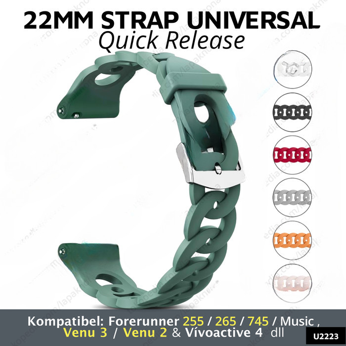 Jual Best Seller 22mm CHAIN Strap Garmin Venu 3 2 Forerunner 255 265 ...
