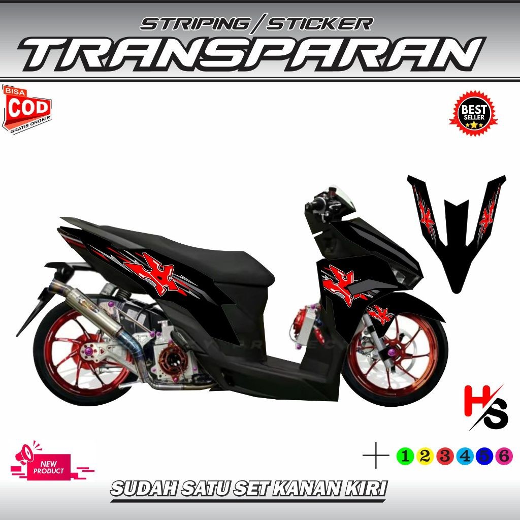 Jual STIKER STRIPING VARIASI MOTOR HONDA VARIO NEW GEN 2 2024/2025 ...