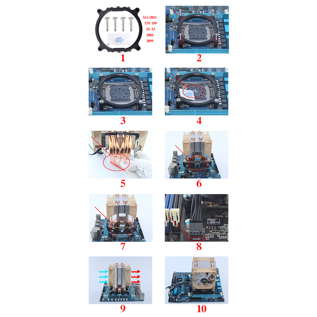 Jual PC Air-cooled CPU Cooling Fan Efficient Cooler 4 Heat Pipe ...