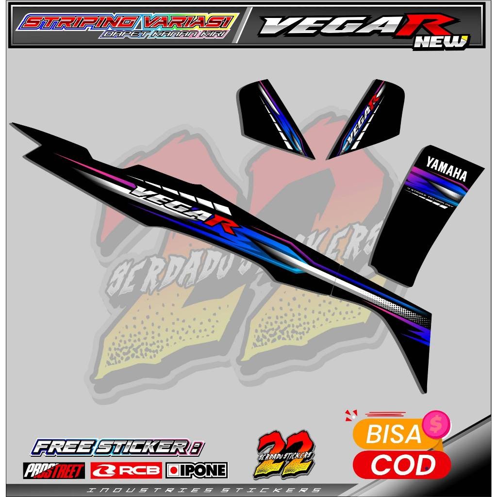 Jual STRIPING VARIASI MOTOR YAMAHA VEGA R NEW / STICKER LIST MOTOR ...