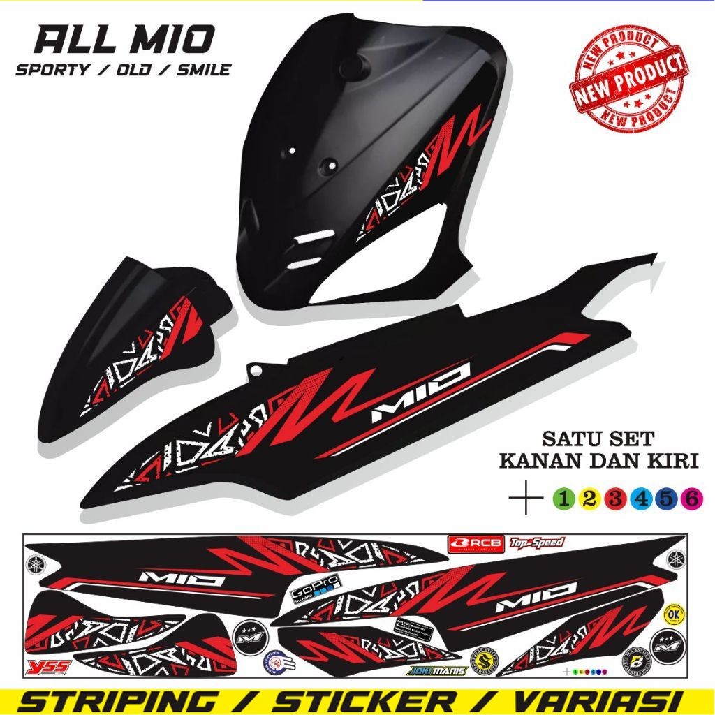 Jual STICKER STRIPING TRNSPARAN MOTOR YAMAHA MIO OLD/SPORTY/SMLE MOTIF ...