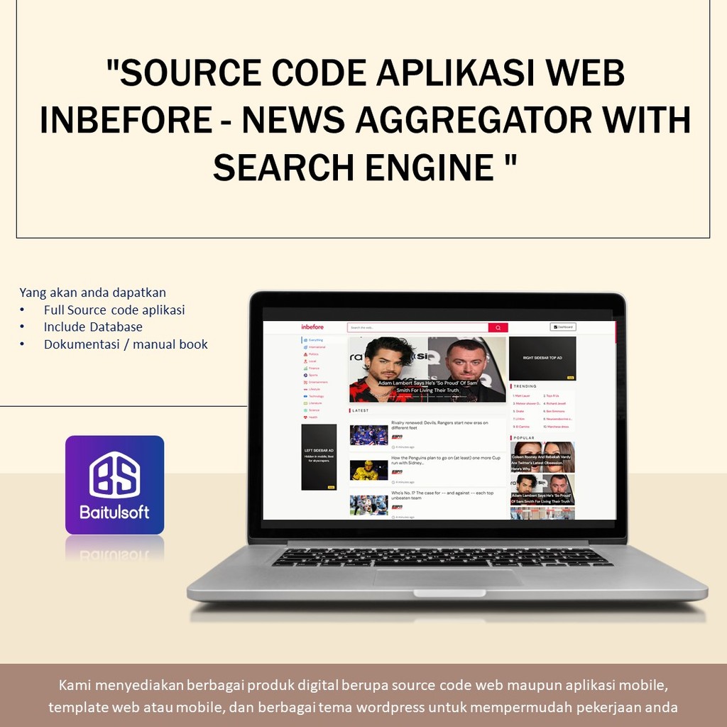 Jual SOURCE CODE APLIKASI WEB INBEFORE - NEWS AGGREGATOR WITH SEARCH ...