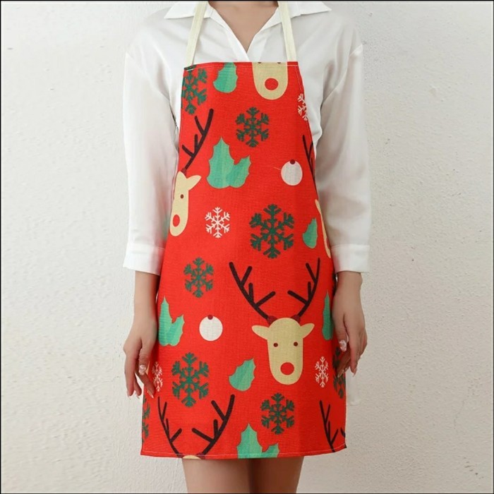 Jual YM xmas apron / christmas apron / celemek natal / apron tema natal ...