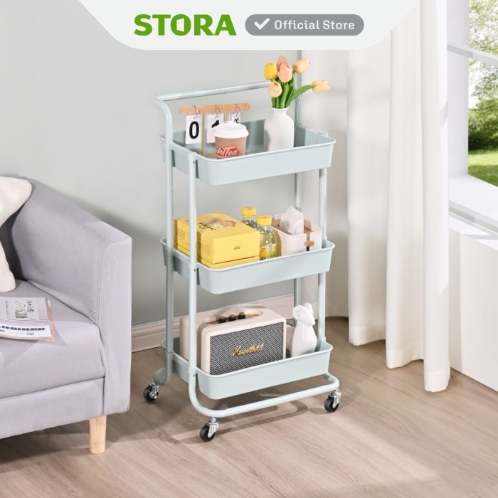 Jual Stora Cora Rak Troli 3 Tingkat - Biru Tempat Penyimpanan ...