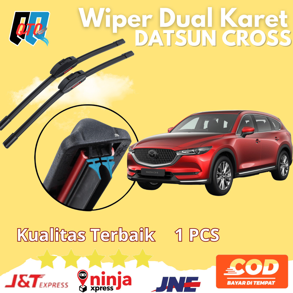 Jual Wiper Double Karet Frameless Datsun Cross Sepasang 2 PCS Kiri dan ...