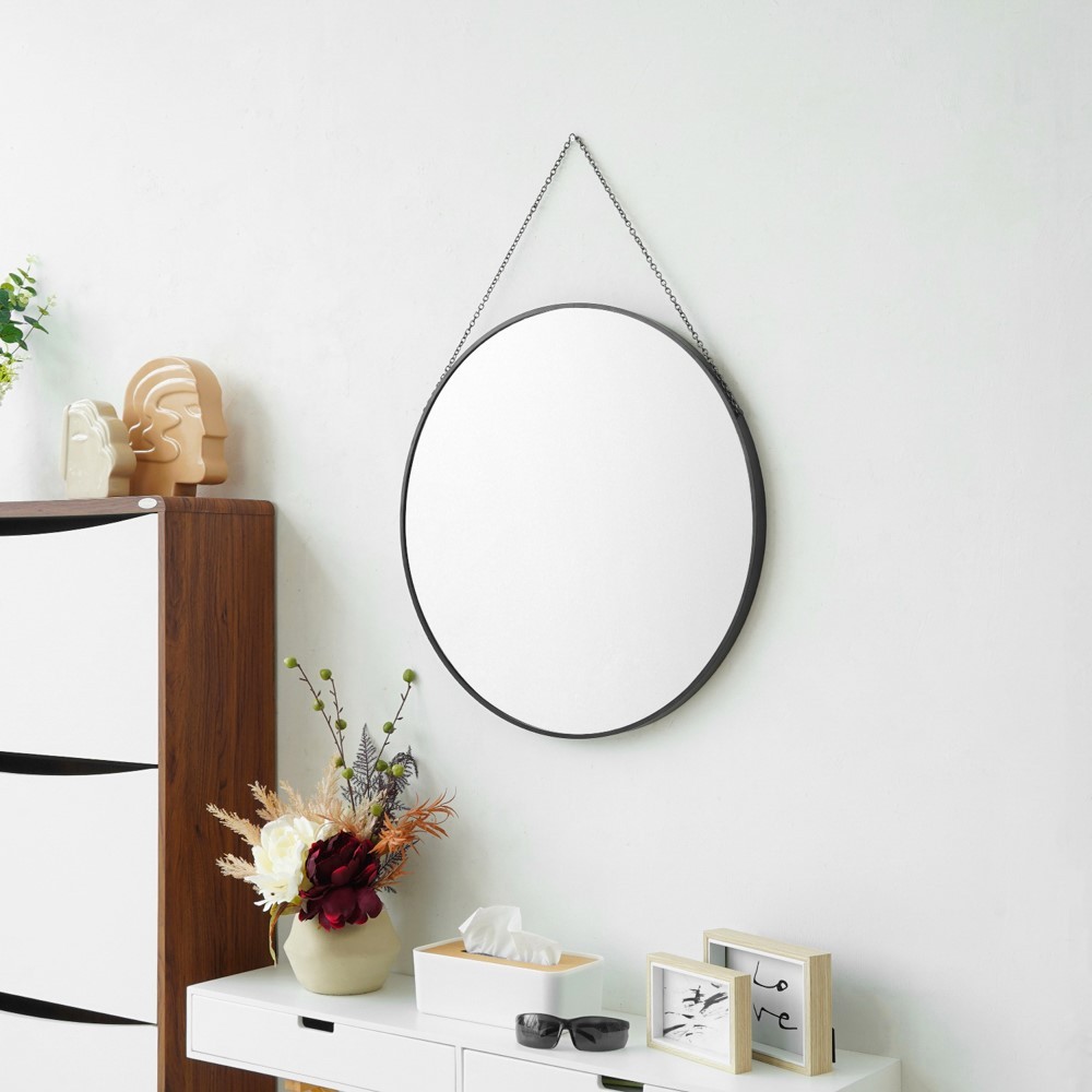Jual Informa 60 cm Cermin Dinding Round U28 - Hitam Wall Mirror Kaca ...