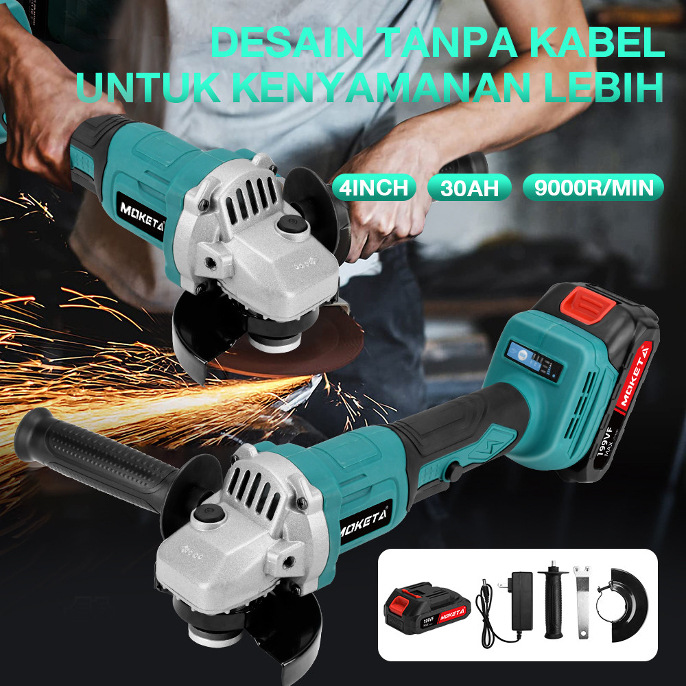 Jual MOKETA 4Inch Gerinda Baterai Brushless Mesin Gerinda Baterai