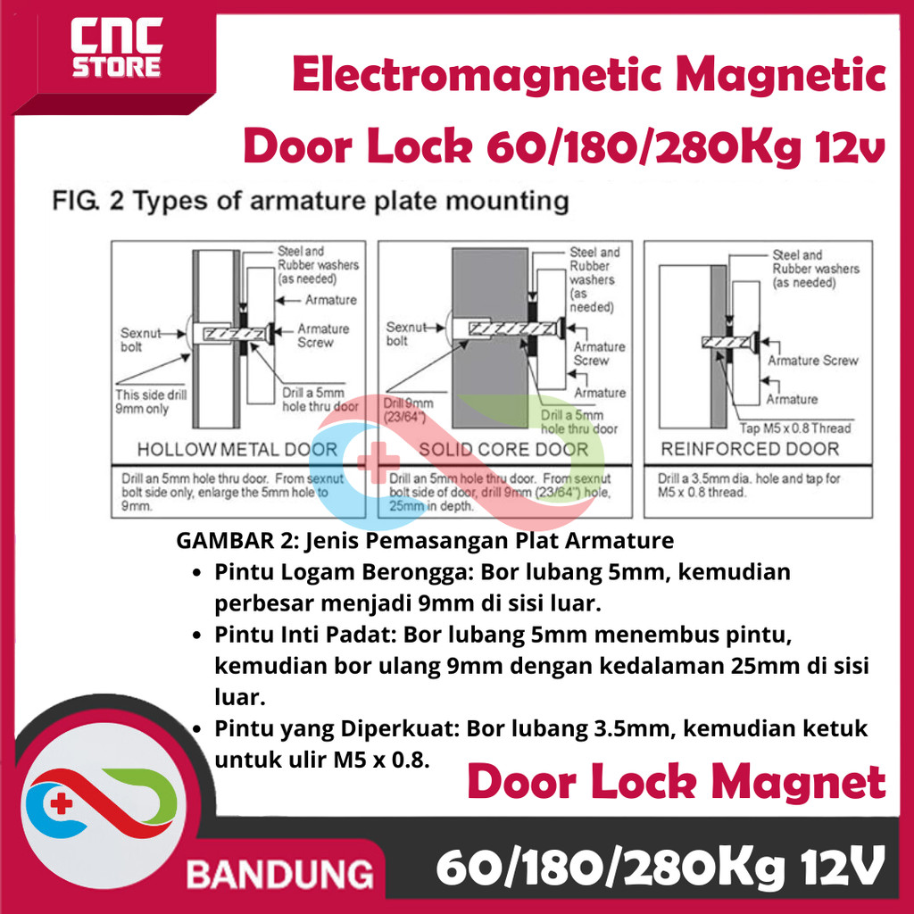 Jual Electromagnetic Magnetic EM Door Lock Mlock Kunci Magnet 600/350 ...