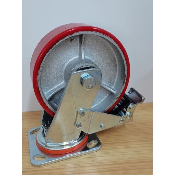 Jual RODA TROLLY PU 6 INCHI x 50 MM RANGKA HIDUP REM 5 MM | Shopee ...