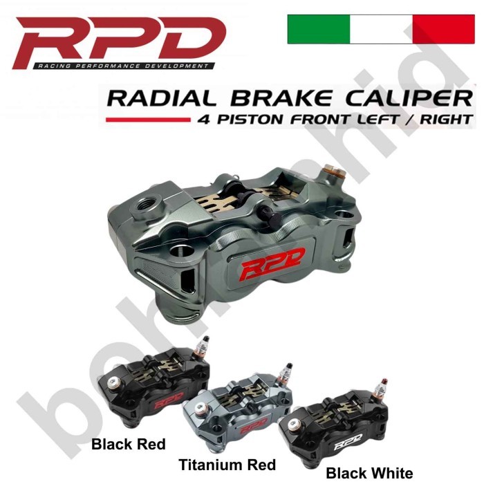 Jual Kaliper Rem RPD 4 Piston Titanium Red Radial Depan Kanan dan Kiri ...