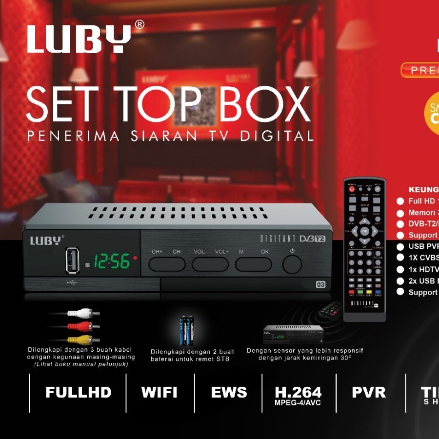 Jual Set Top Box Luby Receiver Tv Stb Digital Dvbt Full Hd Sni Original Evercoss Advan