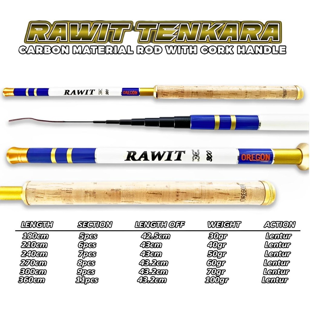 Tenkara Fishing Rod SeaQuest Silvery ETOVA 10FT 300CM Tuwa 10