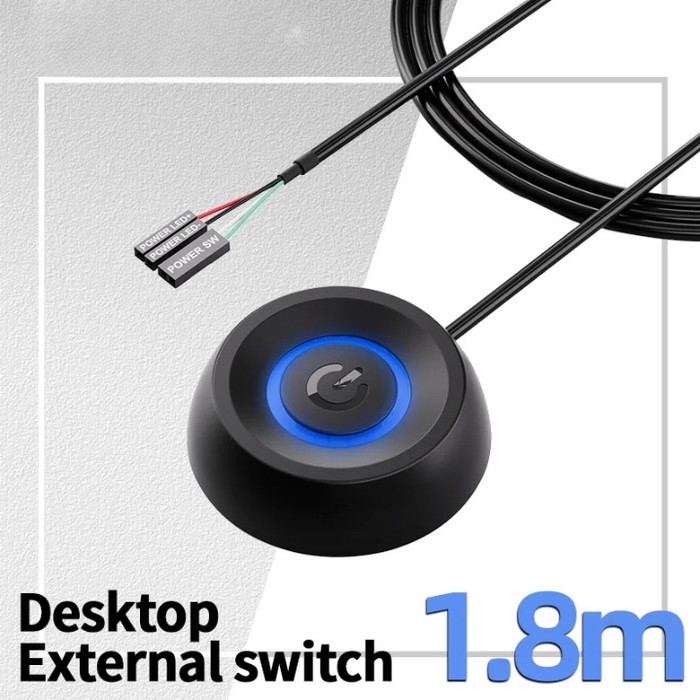 Jual Tombol On Off Komputer Eksternal With LED Indicator Panjang Kabel ...